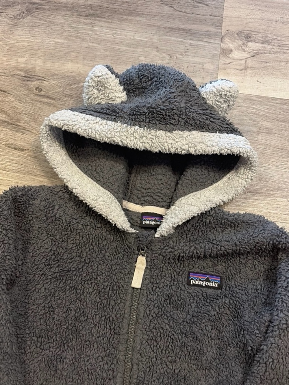 Patagonia Kids' Fleece Hooded Jacket in Gray - Picture 2 of 4